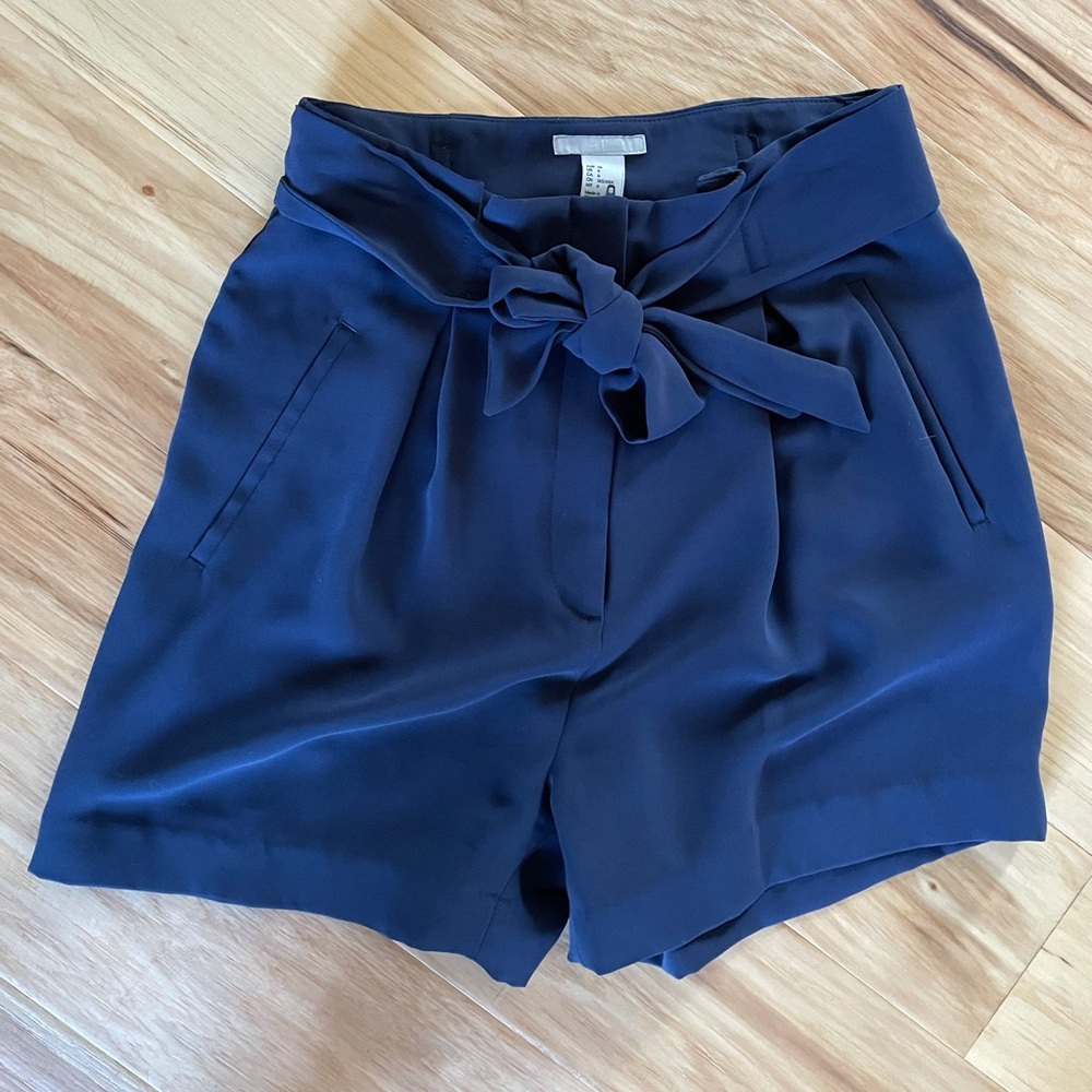 H&M paperbag high-waisted shorts